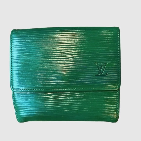 Louis Vuitton Vintage EPI Protefeiulle Elise Green Trifold Wallet w/ Dust Bag - Picture 1 of 14